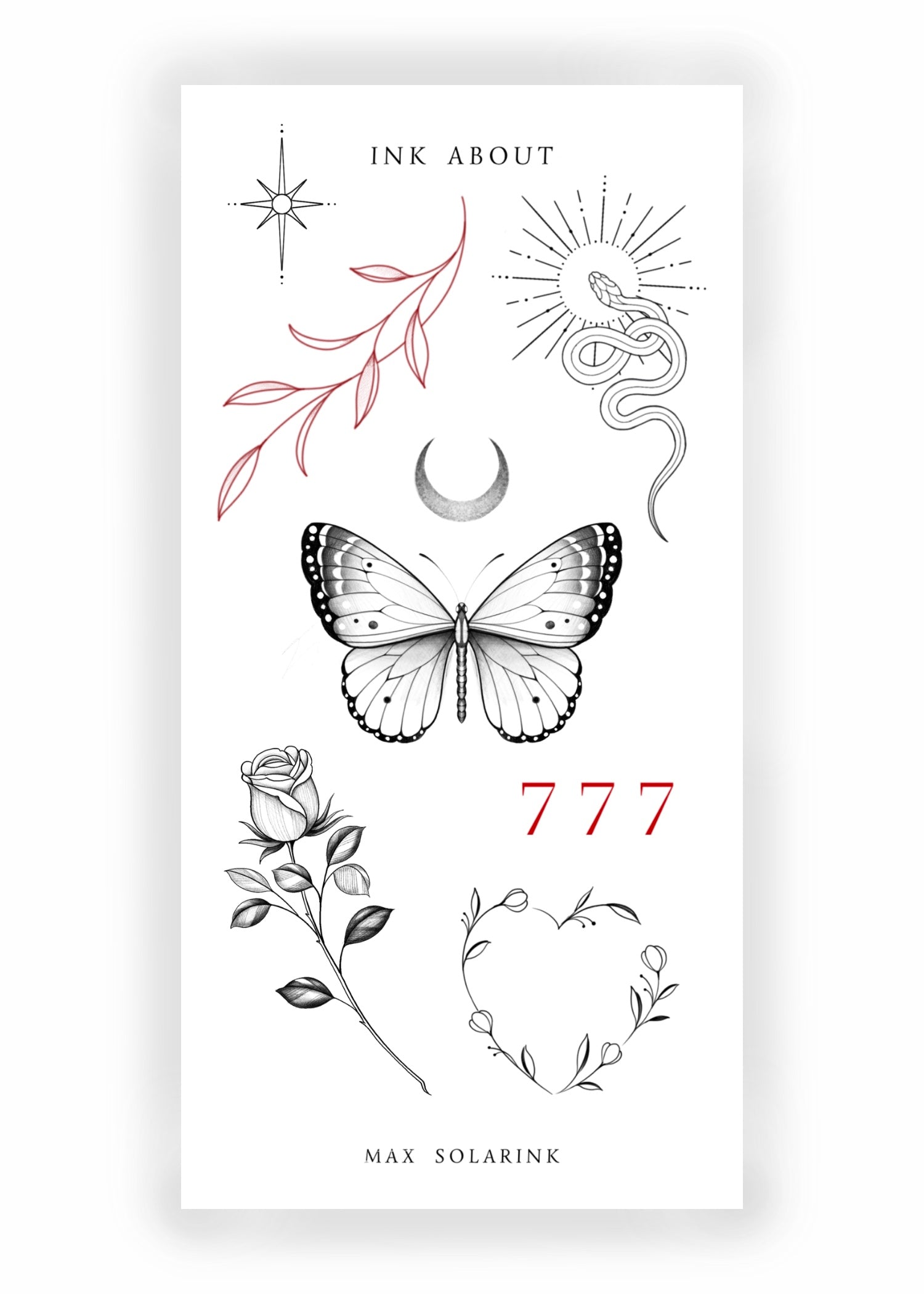 Moon Butterfly Set | Tattoo Sticker